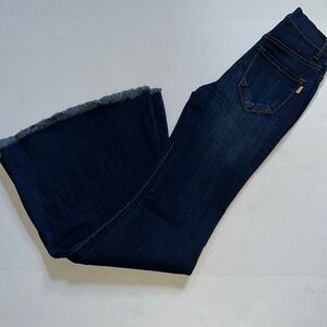 Dark denim flare jeans made in the USA